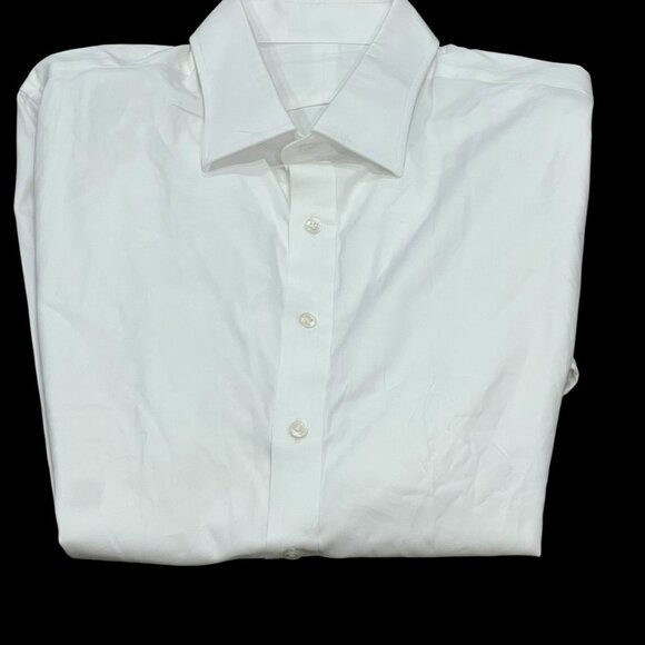 EMMA WILLIS London England White Oxford Cloth Bespoke Dress Shirt Size Men's XL - Picture 4 of 6